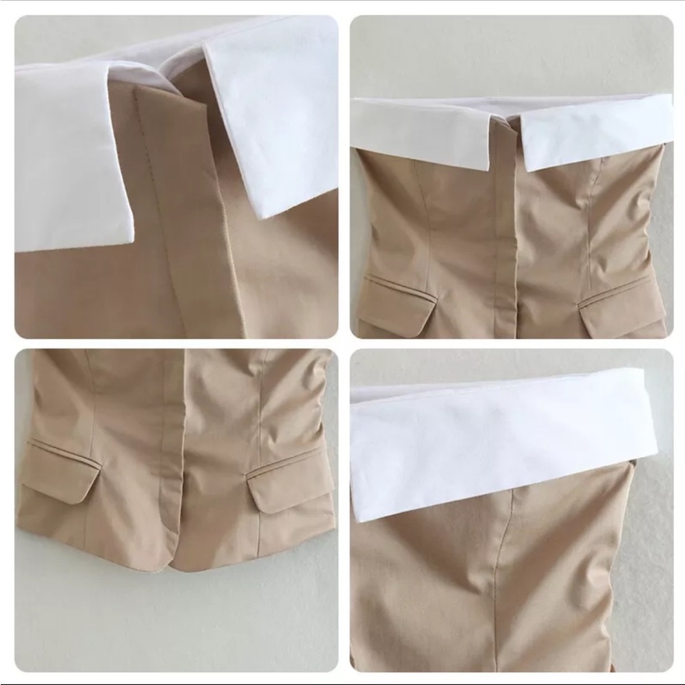 Zara mixed gabardine top, size S - Picture 2 of 5